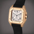 Square Chronograph Rose Tone Leather Strap Dress Watch - View 3