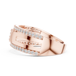 Round Cut Moissanite Diamond Men's Modern Side Cutout Architectural Wedding Band - View 11