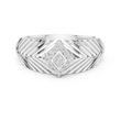 Round Lab Grown Diamond Pavé Chevron Statement Ring - View 3