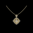 Round Lab Grown Diamond Geometric Square Pendant Necklace