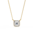 Square Rounded Silhouette Pendant with Round Moissanite Diamond - View 2