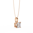 Princess Moissanite Diamond Solitaire Four Prong Pendant - View 6