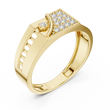 Round Cut Lab Grown Diamond Men's Bezel Accent Trapezoid Pave Statement Band - View 4