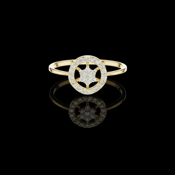 Round Cut Moissanite Diamond Halo Cluster Ring With Pave Circle Design