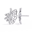Butterfly Grace Lab Diamond Marquise Cut Stud Earrings with Round Side Stones - View 5