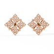 Exquisite Cluster Stud Lab Grown Earrings with Brilliant Diamond Floral Sparkle and Elegant Curved Detailing - View 8