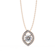Symmetrical Eye Shape Layering Pendant with Round Moissanite Diamond - View 6
