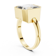 Asscher Cut Lab Grown Diamond Men's Full Bezel Engagement Ring - View 10