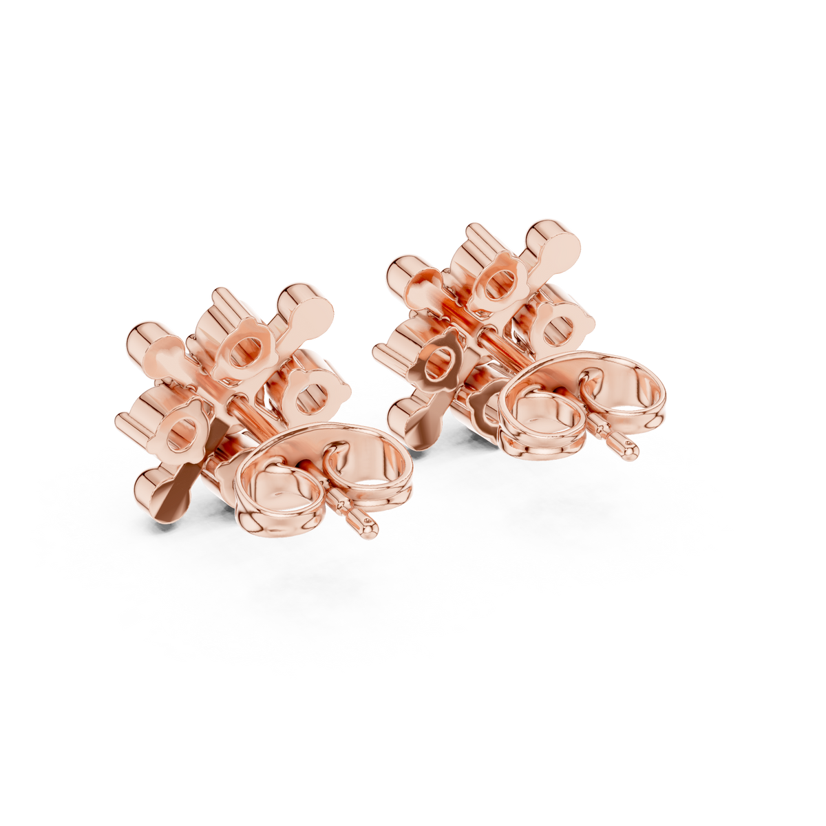 Orbital Nova Round Lab Diamond Cluster Stud Earrings with Starburst Geometry - View 11
