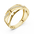 Round Cut Moissanite Diamond Men's Unique Architectural Bypass Engagement Ring - View 4