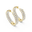 Vine Pattern Marquise Cut Lab Diamond Hoop Earrings Inside Out Leaf Design - View 7