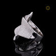 Round Cut Moissanite Diamond Men's Organic Fluid Wave Full Pave Statement Band - View 2