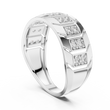 Round Cut Lab Grown Diamond Men's Chevron Edge Geometric Statement Ring - View 9