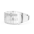 Round Cut Moissanite Diamond Men's Vertical Pillar Cage Pave Statement Ring - View 12