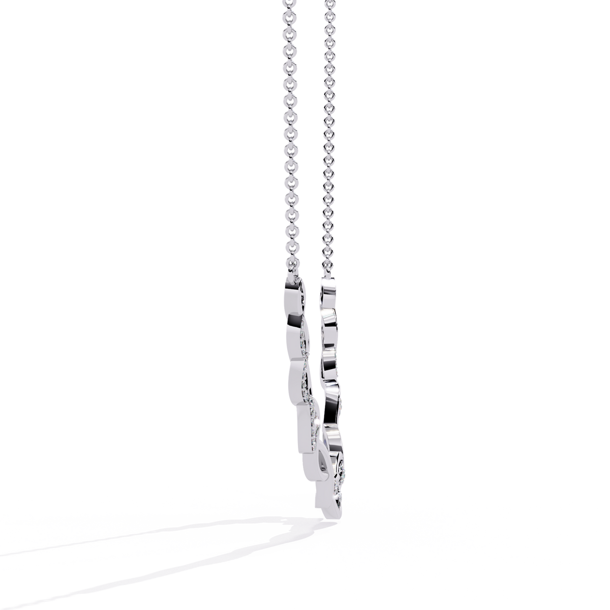 Twisted Infinity Bar Lab Grown Diamond Pave Necklace - View 7