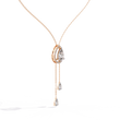 Teardrop Lab Grown Diamond Halo Lariat Pendant Necklace - View 8