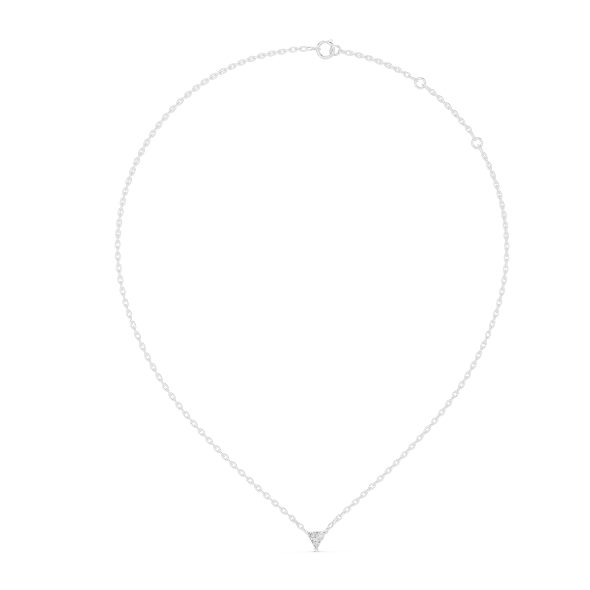 Trillion Cut Solitaire Pendant with Center Moissanite Diamond - View 12