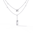 Layered Emerald Cut Moissanite Pendant Y Necklace - View 10