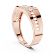 Round Cut Moissanite Diamond Men's Bezel Accent Trapezoid Pave Statement Band - View 8