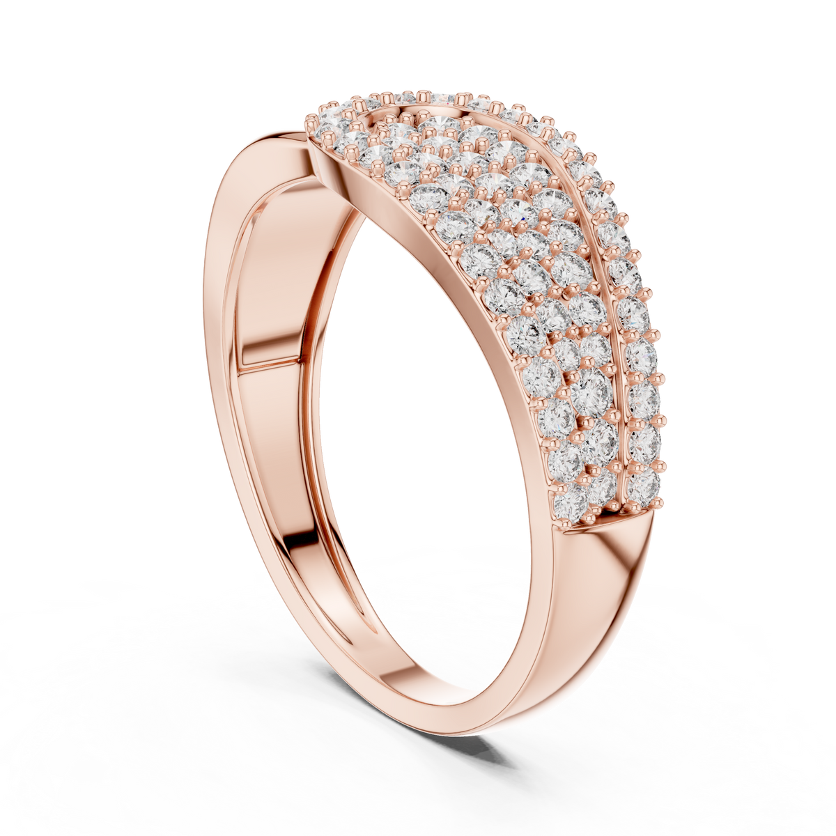 Round Cut Moissanite Diamond Men's Oval Shield Pave Accent Wedding Ring - View 8