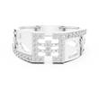 Round Cut Moissanite Diamond Men's Openwork Floating Bridge Gold Band - View 3