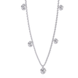 Round Cut Moissanite Diamond Halo Station Necklace - View 6
