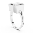 Asscher Cut Lab Grown Diamond Men's Full Bezel Engagement Ring - View 12