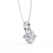 Round Lab Grown Diamond Solitaire Double Prong Four Point Pendant - View 4
