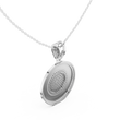 Circular Maze Motif Statement Charm Pendant Round Moissanite Diamond - View 9