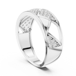 Round Cut Moissanite Diamond Men's Triangular Pave Pattern Statement Ring - View 9