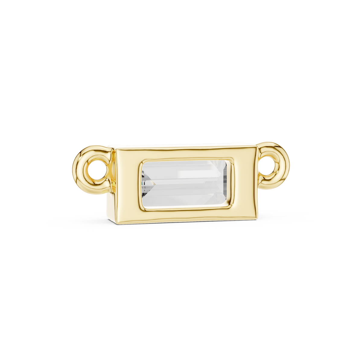 Horizontal Baguette Cut Lab Grown Diamond Solitaire Bar Pendant - View 10