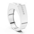 Round Cut Moissanite Diamond Men's Bezel Center Octagon Signet Ring - View 12