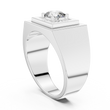 Cushion Cut Moissanite Diamond Men's Square Signet Ring - View 12