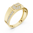 Round Cut Moissanite Diamond Men's Split Circle Medallion Statement Band - View 4