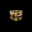 Round Cut Lab Grown Diamond Men's Two Side Channel Set Gold Band