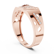 Round Cut Moissanite Diamond Men's Modern Openwork Orbital Cutout Engagement Ring - View 8