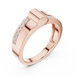 Round Cut Moissanite Diamond Men's Two Side Channel Set Gold Band - View 3