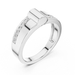 Round Cut Moissanite Diamond Men's Two Side Channel Set Gold Band - View 4
