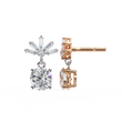 Stunning Lab Created Diamond Baguette and Round Brilliant Harmony Earring - View 2