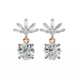 Stunning Lab Created Diamond Baguette and Round Brilliant Harmony Earring - View 9