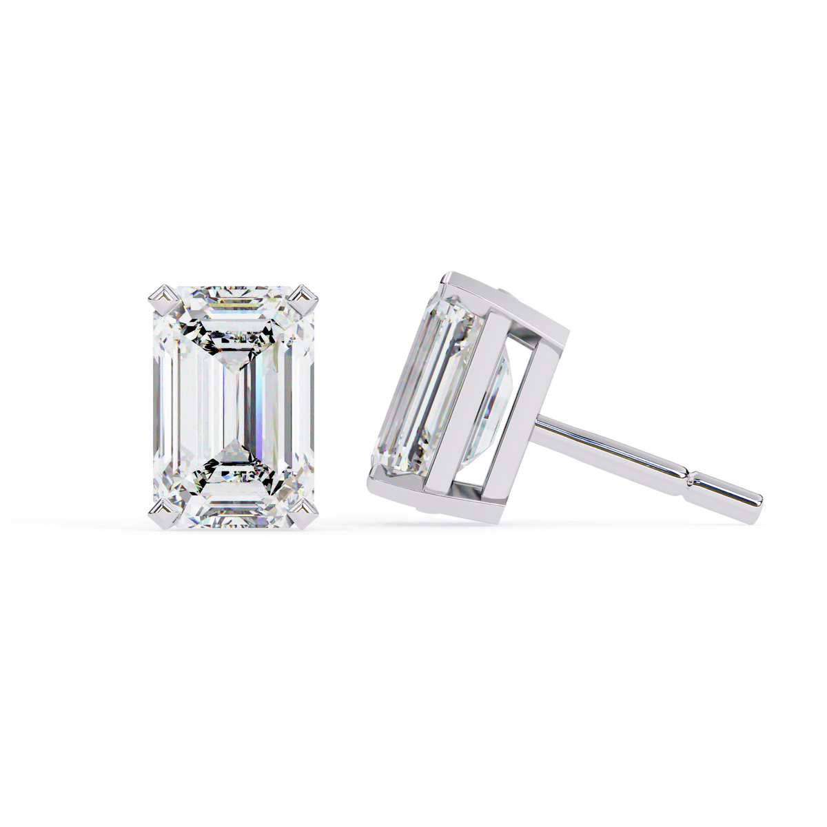 Stunning Lab Diamond Emerald Cut Earrings Crafted with Care Designed to Dazzle For Her - View 2
