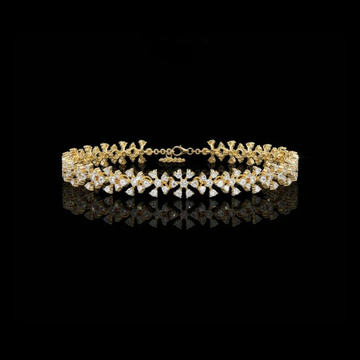 Round Cut Moissanite Diamond Statement Floral Bracelet