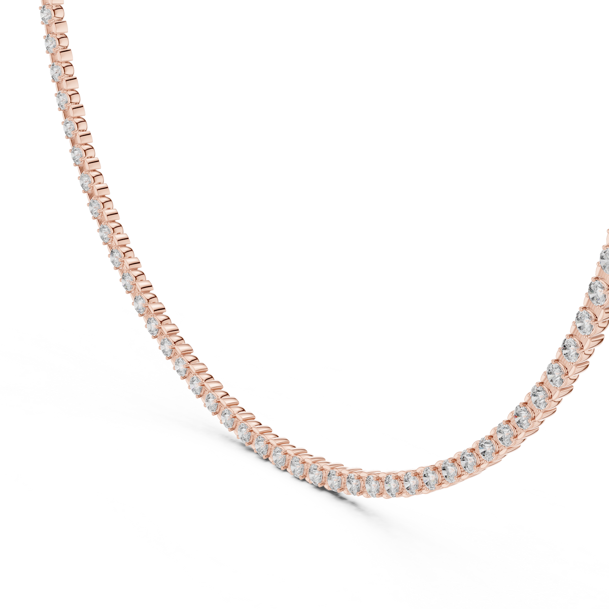 Bezel Setting Round Lab Grown Diamond Tennis Necklace - View 6