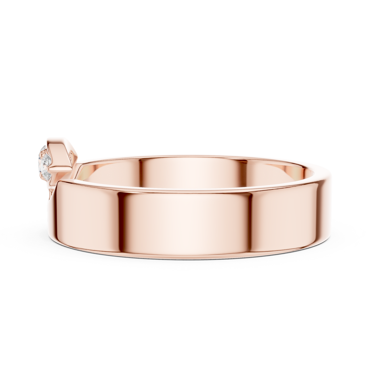 Round Cut Moissanite Diamond Men's Unique Geometric Anniversary Ring - View 7
