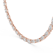 Oval Diamond Lab Grown Tennis Necklace with Round Accents - View 5