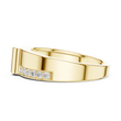 Round Cut Lab Grown Diamond Men's Two Side Channel Set Gold Band - View 8