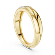 Round Cut Lab Grown Diamond Men's Single Row Channel Accent Gold Ring - View 5