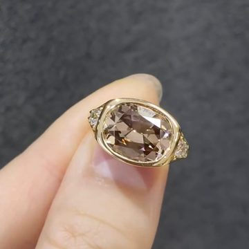 East West Old Mine Cushion Lab Diamond Engagement Ring