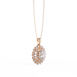 Round Sunburst Inspired Moissanite Diamond Necklace - View 3