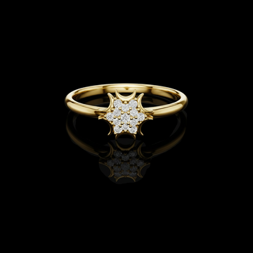 Round Lab Diamond Starburst Cluster Anniversary Ring